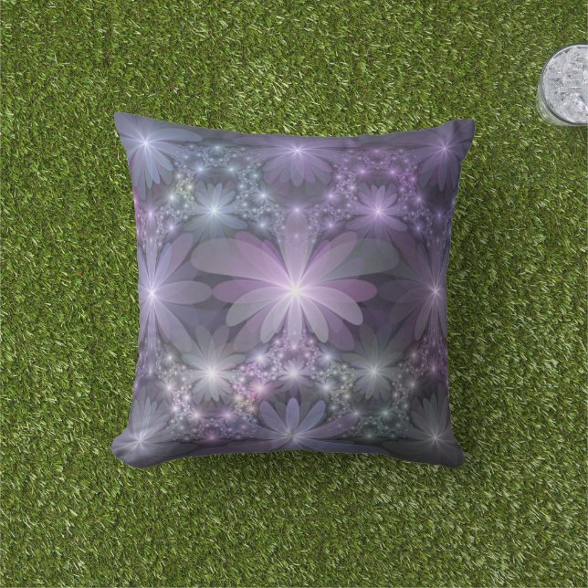 Almofada Cama de Flores Trendy Shiny Abstrato Arte Fractal (Grama)