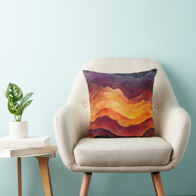 Almofada Camadas de Brasa – Camadas Abstratas de Terra e Fo (Cadeira)
