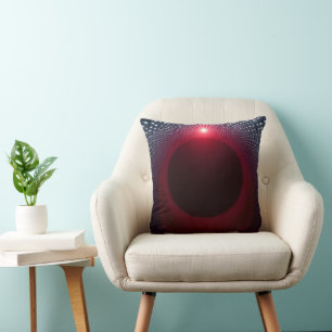 Almofada Câmara Echo Metálica abstrato com Onda Sonora Verm
