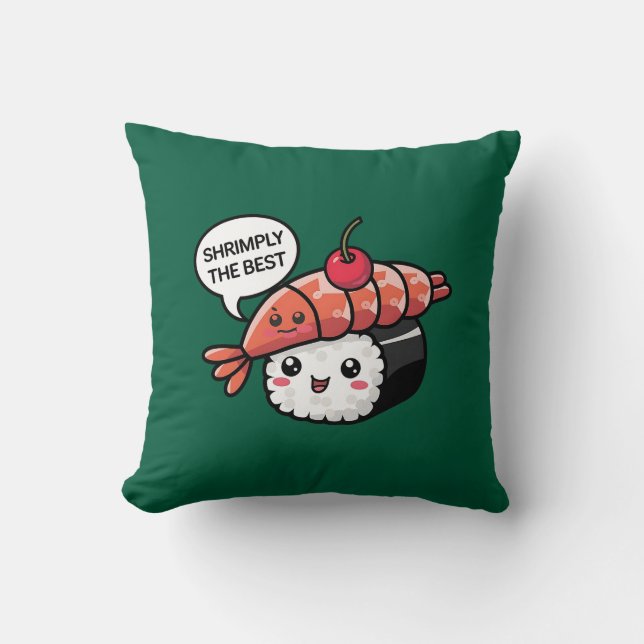 Almofada camarão o melhor sushi kawaii (Frente)