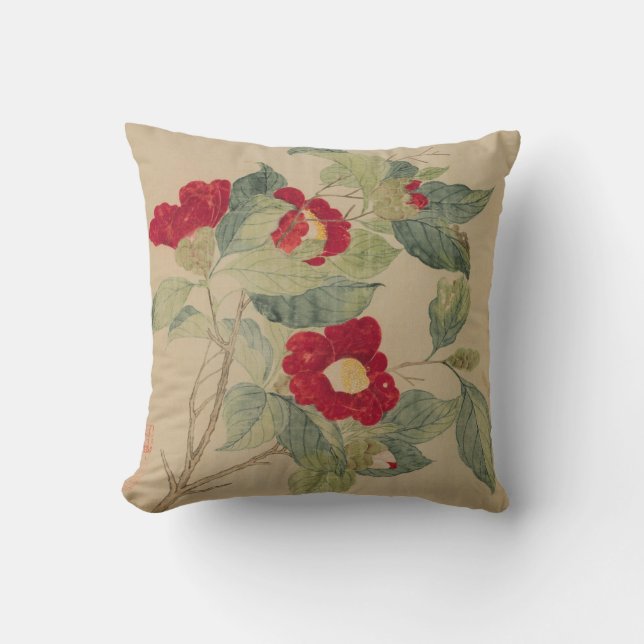 Almofada Camellias por Mãe Yuanyu (Frente)