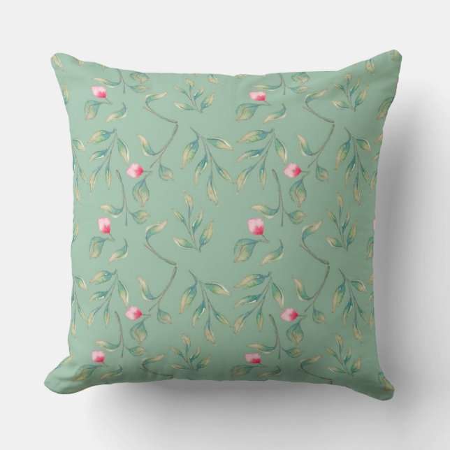 Almofada Cameo Green Wedding Keepsake Throw Pillow (Frente)