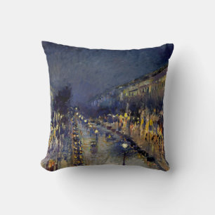 Almofada Camille Pissarro - Boulevard Montmartre à Noite