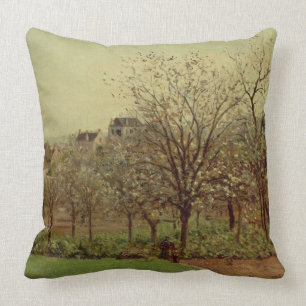 Almofada Camille Pissarro o pomar, 1870 (óleo no canva