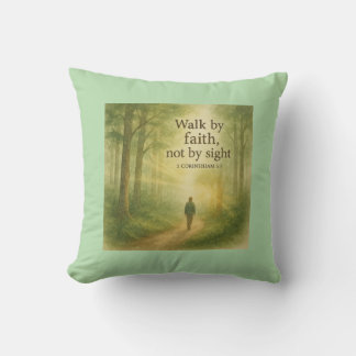 Almofada Caminhada por Fé - Floresta Cristã Inspiradora A