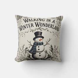 Almofada Caminhando em uma Wonderland de inverno Snowman