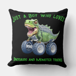 Almofada Caminhão de monstro de dinossauros engraçado