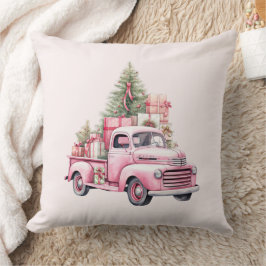 Almofada Caminhão-Rosa-Rosa-Cushion Festivo de Natal