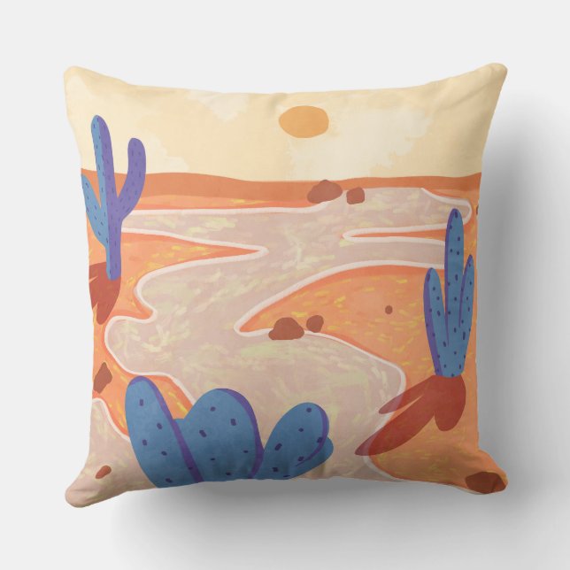 Almofada Caminho através do deserto pintado (Verso)