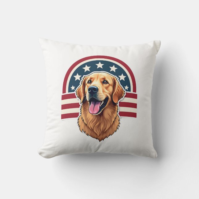 Almofada Camisa com Layout em Arco do Golden Retriever Patr (Frente)