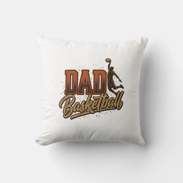 Almofada Camisa de Basquete do Papai com Desenho de Gravaçã (Frente)