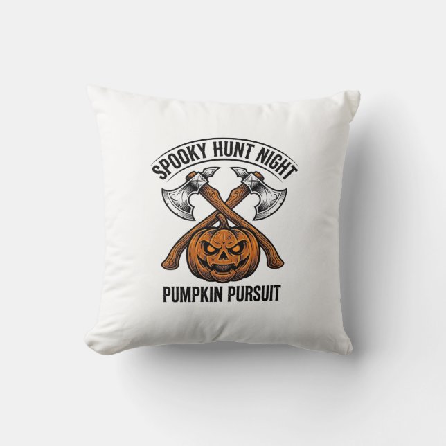 Almofada Camisa de Caça de Halloween com Machados de Abóbor (Frente)