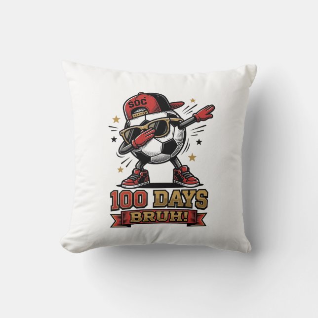 Almofada Camisa de Design de Dabbing de Futebol Bruh de 100 (Frente)