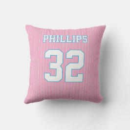 Almofada Camisa de Softbol Rosa Azul e Branco