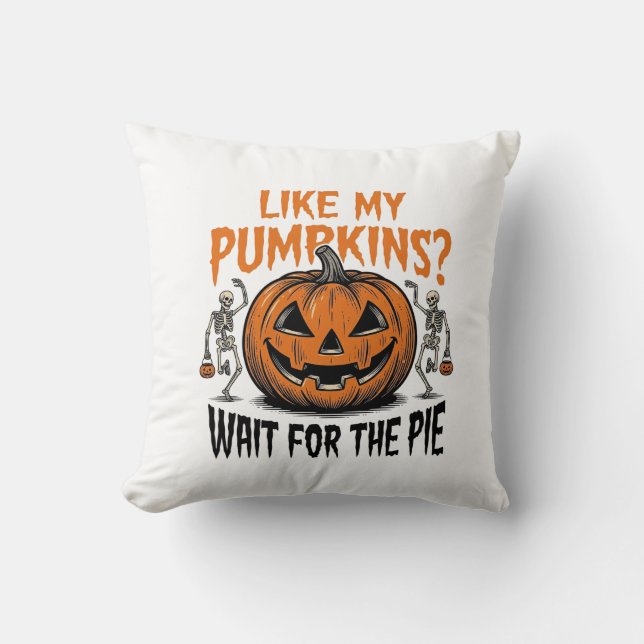 Almofada Camisa de Torta de Halloween de Abóbora Engraçada  (Frente)