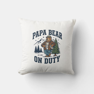 Almofada Camisa do Dia dos Pais Papai Urso em Serviço Camis