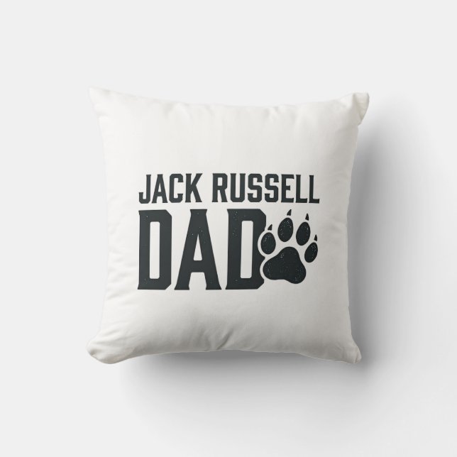 Almofada Camisa do Papai Jack Russell com Desenho de Pegada (Frente)
