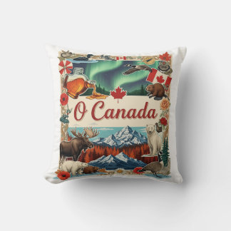 Almofada Camisa Patriótica Vintage – Colagem O Canadá