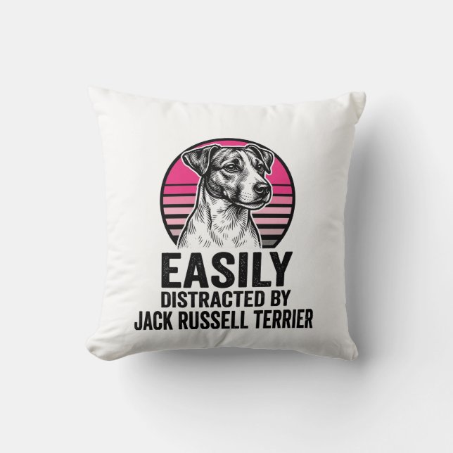 Almofada Camisa Vintage de Jack Russell Terrier Facilmente  (Frente)