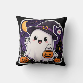 Almofada Camiseta Adesiva de Abóbora Fantasma de Halloween