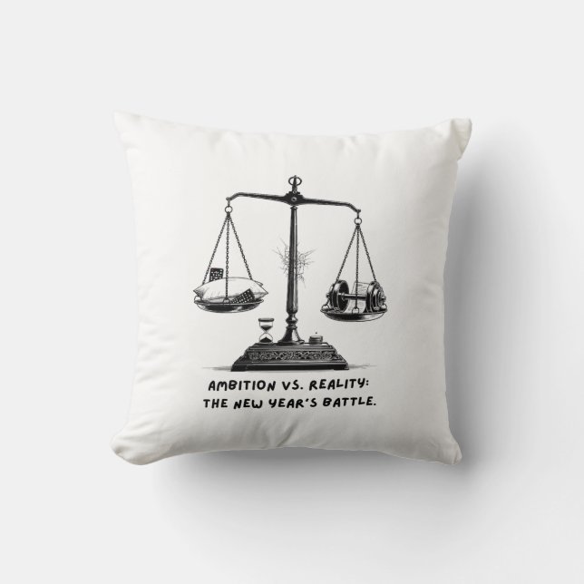 Almofada Camiseta Ambition vs. Reality (Frente)