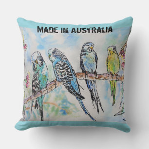 Almofada Camiseta Budgie Budgerigar Pássaro Feito na Austrá