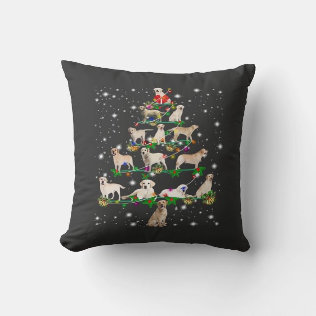 Almofada Camiseta Clássica de Natal da Árvore de Natal do L (Frente)