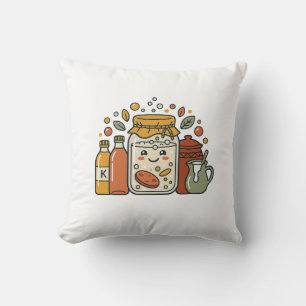 Almofada Camiseta de comida Cute Cartoon Cookie Jar & Hot S