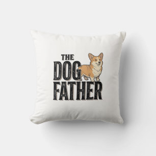 Almofada Camiseta De Gravura Vintage Dogfather Corgi Engraç