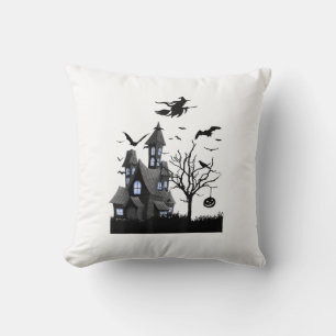 Almofada Camiseta de Halloween de Casa Assombrada Morcegos