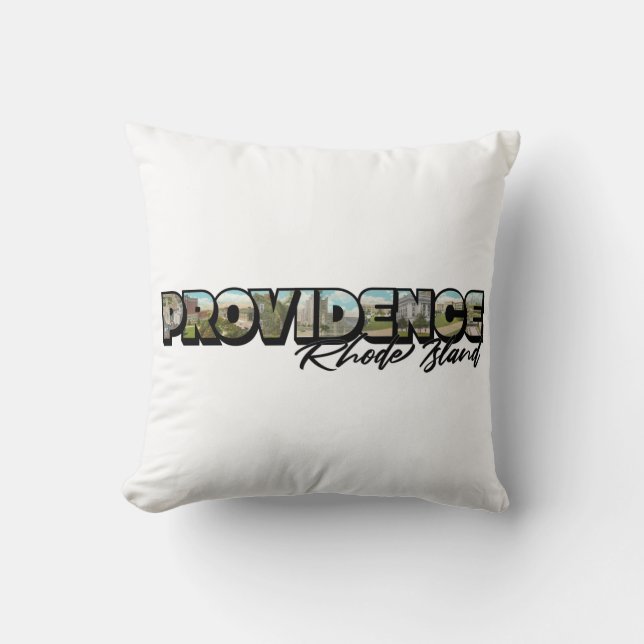 Almofada Camiseta de letra grande de Providence Rhode Islan (Frente)
