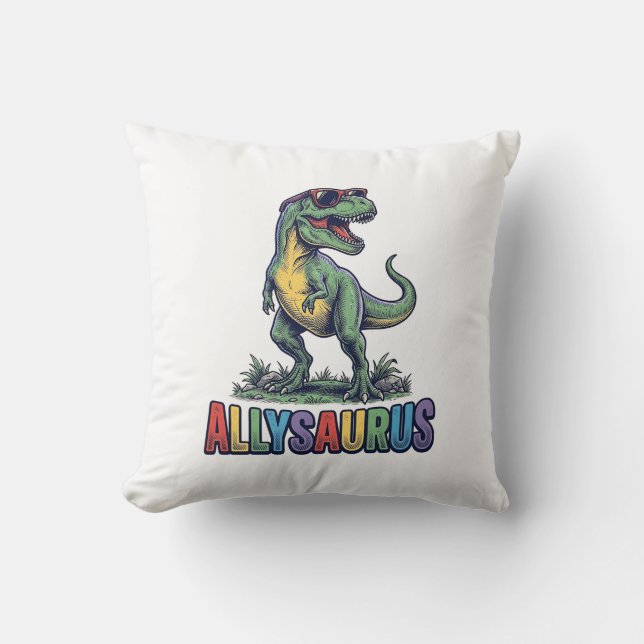 Almofada Camiseta de óculos de sol de dinossauro Allysaurus (Frente)