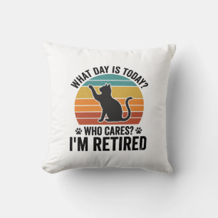 Almofada Camiseta Desenho de Gato Aposentado Vintage Pôr do
