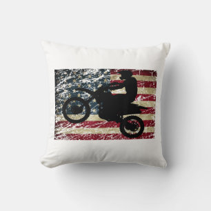 Almofada Camiseta Dirt Bike USA Flag Motocross Bandeira Ame