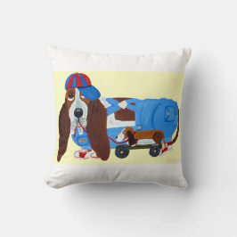 Almofada Camiseta do Basset Hound com brinquedo de arrasto