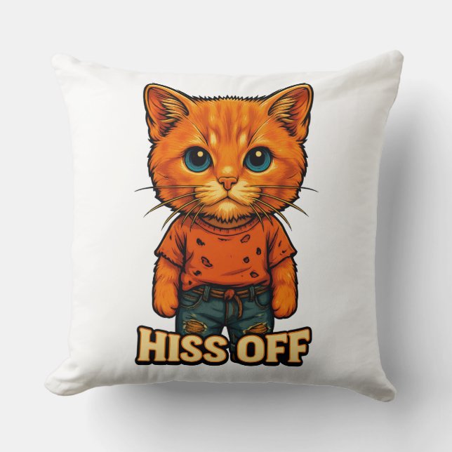 Almofada Camiseta engraçada de gato com citação (Frente)