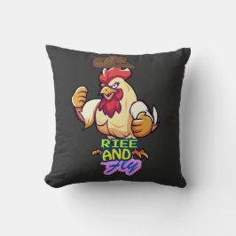 Almofada Camiseta "Frango Engraçado Levanta e Voa”