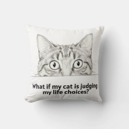 Almofada Camiseta Gato Sarcástico Julgando | Presente para