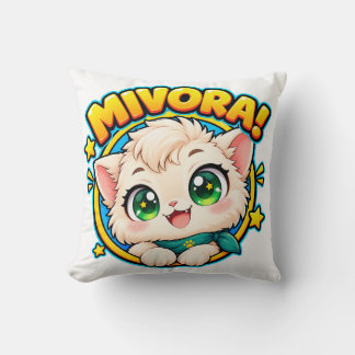 Almofada Camiseta Infantil de Gato Anime Mivora Fofa