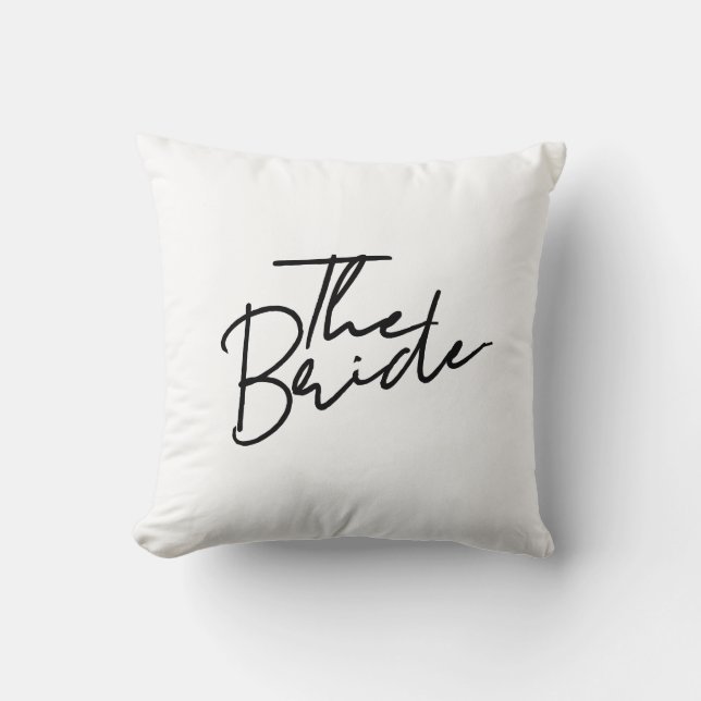 Almofada Camiseta moderna da noiva (Frente)