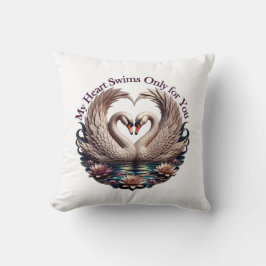 Almofada Camiseta My Heart Swims Only for You Swan Heart