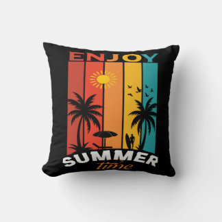 Almofada Camiseta Retrô de Praia Verão Divertido