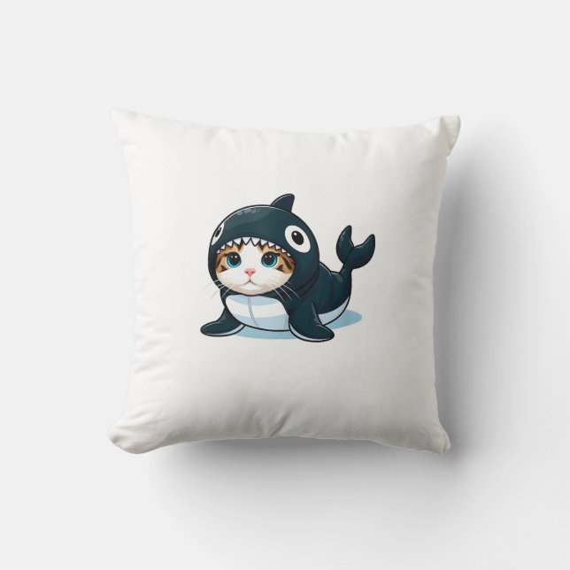 Almofada Camiseta sem Mangas de Gato com Fantasia de Orca (Frente)