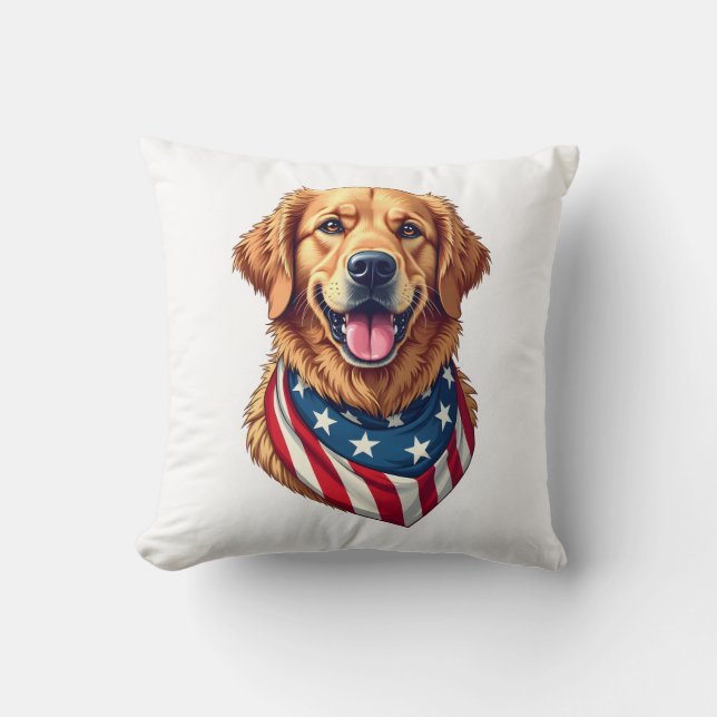 Almofada Camiseta Vintage do Golden Retriever Estrelado 4 (Frente)