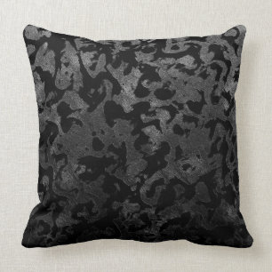 Almofada Camo moderno - Cinzas pretas e escuras - camuflage