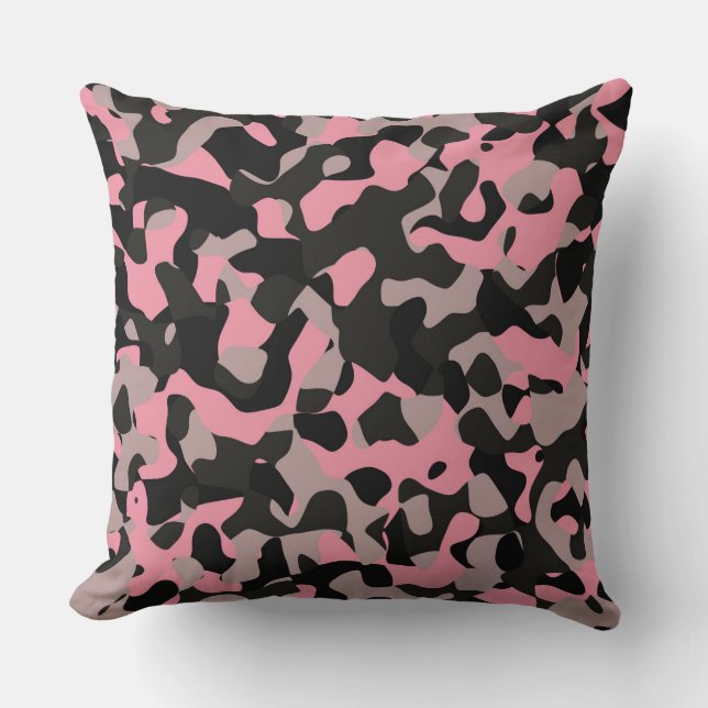 Almofada Camo rosa e preto (Frente)