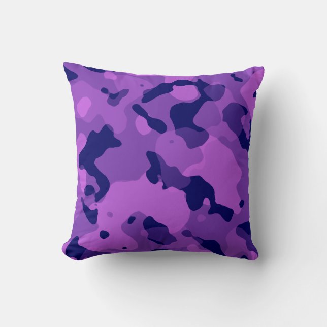 Almofada Camo roxo de uva; Camuflagem (Frente)