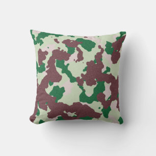 Almofada Camouflage Travesseiro decorativo verde castanho e
