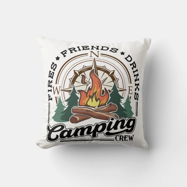 Almofada Campanha Tripulantes Comida Bebidas Amigos (Frente)