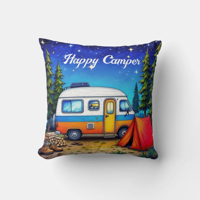 Almofada Campervan Watercolor Nature (Frente)